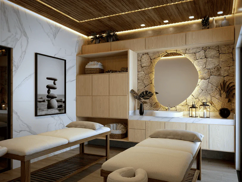 Spa equipado no condomínio resort Maravista Home Beach Aracaju
